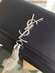 YSL Medium Kate Bag With Leather Tassel silver-  24cm x 14cm x 4.5cm - 6