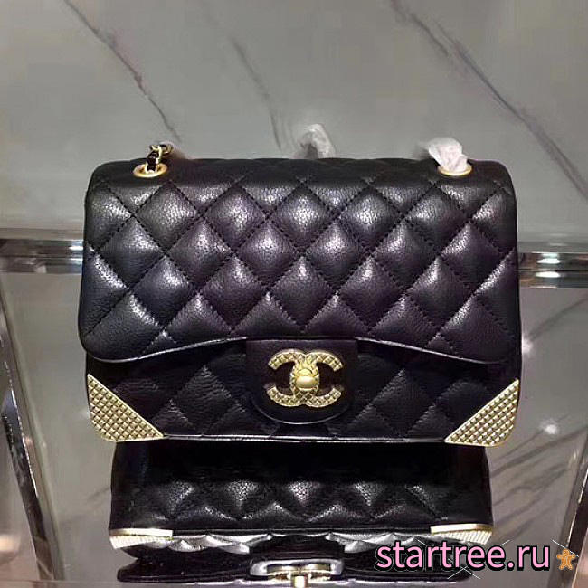 Chanel Calfskin Small Flap Bag Black- A98256 - 20x13x8cm - 1