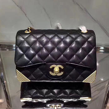 Chanel Calfskin Small Flap Bag Black- A98256 - 20x13x8cm