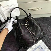 Chanel calfskin bucket bag black a93598 vs08022 - 6