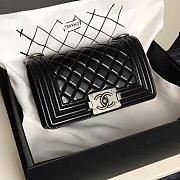 Chanel Small Caviar Quilted Lambskin Boy Bag Black A13043 - 1