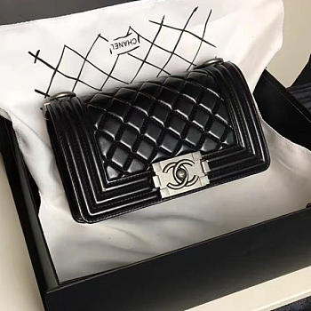 Chanel Small Caviar Quilted Lambskin Boy Bag Black A13043
