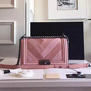 Chanel Medium Chevron Lambskin Quilted Boy Bag Pink A13044 - 1