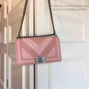 Chanel Medium Chevron Lambskin Quilted Boy Bag Pink A13044 - 4