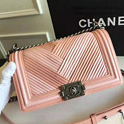 Chanel Medium Chevron Lambskin Quilted Boy Bag Pink A13044 - 2