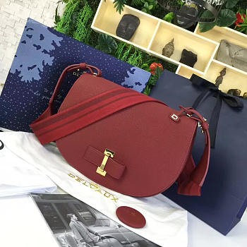 DELVAUX | calfskin le mutin saddle bag red 1481