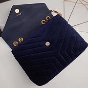 ysl loulou monogram quilted velvet shoulder bag m blue CohotBag 4816 - 4