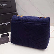 ysl loulou monogram quilted velvet shoulder bag m blue CohotBag 4816 - 5