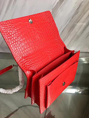 YSL Medium Sunset Bag Crocodile Embossed Shiny Leather - 22cm x 16cm x 8cm - 3