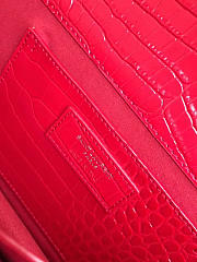YSL Medium Sunset Bag Crocodile Embossed Shiny Leather - 22cm x 16cm x 8cm - 2