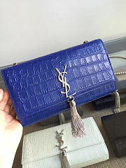 ysl monogram kate silver tassel in embossed crocodile shiny leather CohotBag 5041 - 2