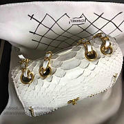 Chanel Snake Embossed Flap Shoulder Bag White- A98774 - 15.5x20x8cm - 6