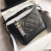 chanel's gabrielle small hobo bag black dark silver gold CohotBag - 1