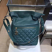 Chanel hippie shoulder bucket bag green CohotBag  - 1