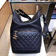 Chanel hippie shoulder bucket bag black CohotBag  - 1