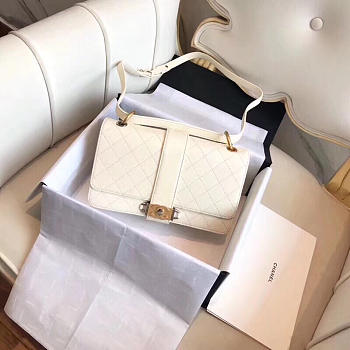 chanel caviar stitched flap bag white CohotBag 