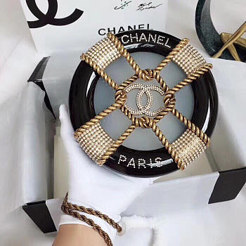 chanel round cosmetic case black CohotBag 