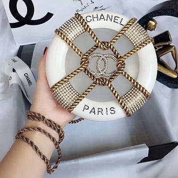 chanel round cosmetic case white CohotBag