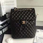 Chanel Quilted Lambskin Backpack Black Gold Hardware Small - 25x20x10cm - 1