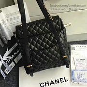 Chanel Quilted Lambskin Backpack Black Gold Hardware Small - 25x20x10cm - 6