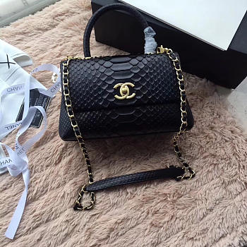 CohotBag chanel original snake skin black