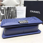 Chanel Sheepskin Classic Diamond Hot Mom Burst Dark Blue Silver Hardware A67086 - 25cm - 4