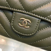 Chanel Long Imported Deer Grain Leather V-Grain Road Wallet 80758 Green - 2