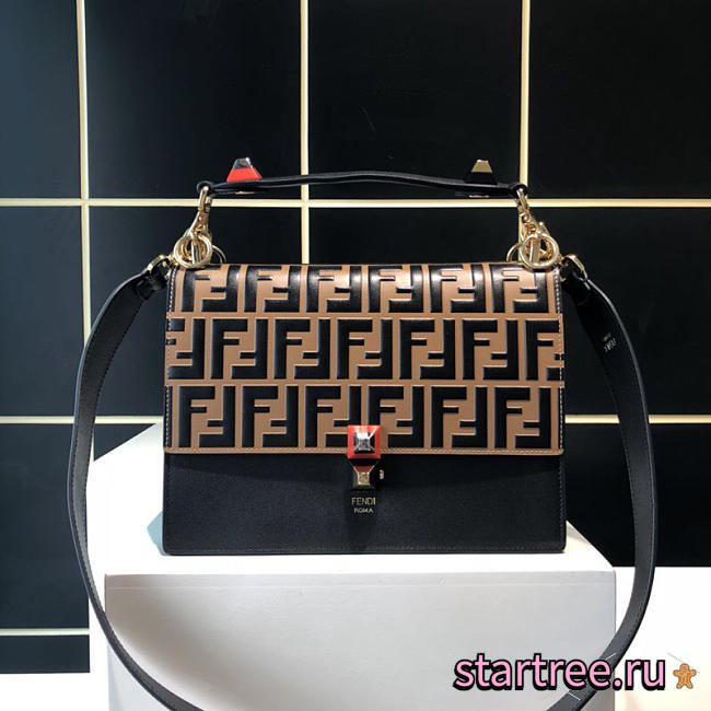 CohotBag fendi kan i handbag medium flip leather handbag 283m105 khaki - 1