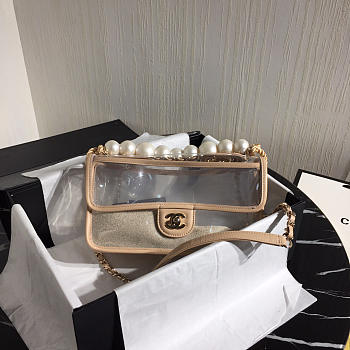 CohotBag chanel transparent pvc pearl sandbags pink