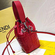  Fendi| Mon Tresor Red Leather Bag - 12x18x10cm - 3