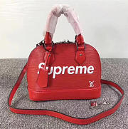 Louis Vuitton Supreme Domed Satchelv Red- M40301 - 25x19x12cm - 1