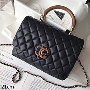 Chanel Flap Bag With Top Handle Black - 21cm - 1
