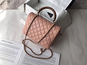 Chanel Flap Bag With Top Handle Pink - 21cm - 3