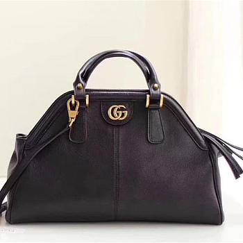 gucci re(belle) suede medium top handle bag ‎516459 black CohotBag 2018