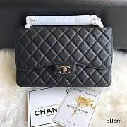 Chanel Classic Double Flap Quilted Caviar Gold-tone - 19.5 × 30 × 10 cm - 1