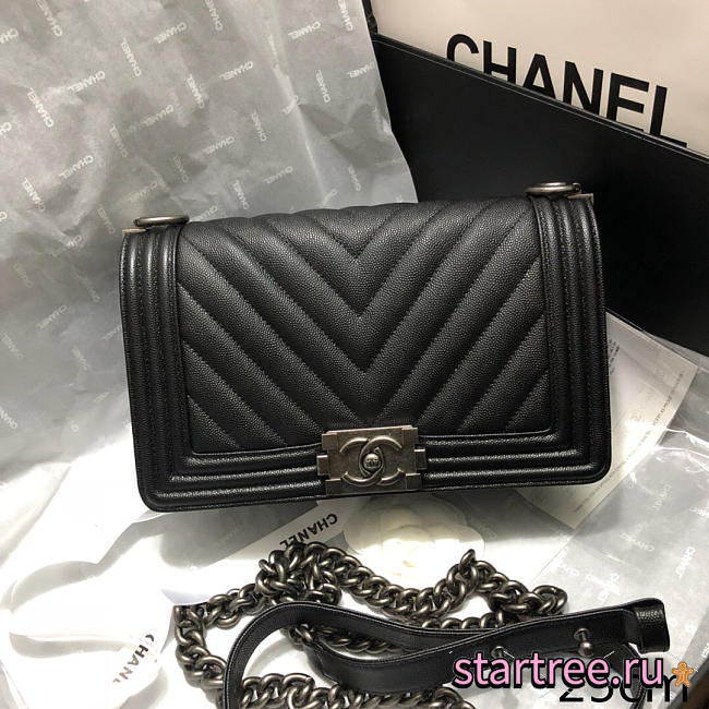 CohotBag chanel original quality 67086 large v fine ball black silver hardware - 1