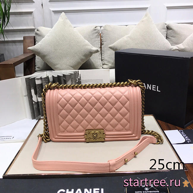 Chanel Sheepskin Classic Diamond Hot Mom Burst Pink Glog Hardware A67086 - 25cm - 1