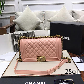 Chanel Sheepskin Classic Diamond Hot Mom Burst Pink Glog Hardware A67086 - 25cm