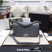 Chanel Sheepskin Classic Diamond Hot Mom Burst Grey Silver Hardware A67086 - 25cm - 1