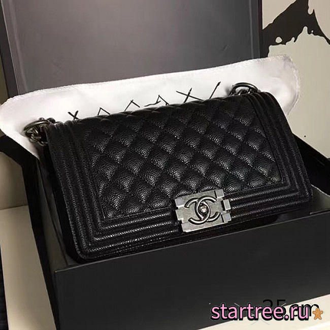 CohotBag chanel medium quilted caviar black silver a13043 vs06151 - 1