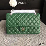 Chanel Lambskin Classic Flap Bag Green A01112 - 25cm - 1