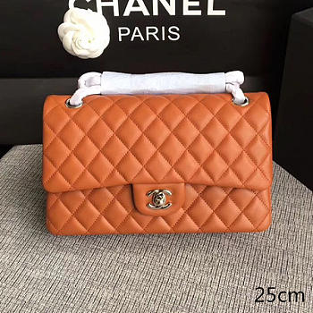 Chanel Lambskin Classic Flap Bag Orange A01112 - 25cm