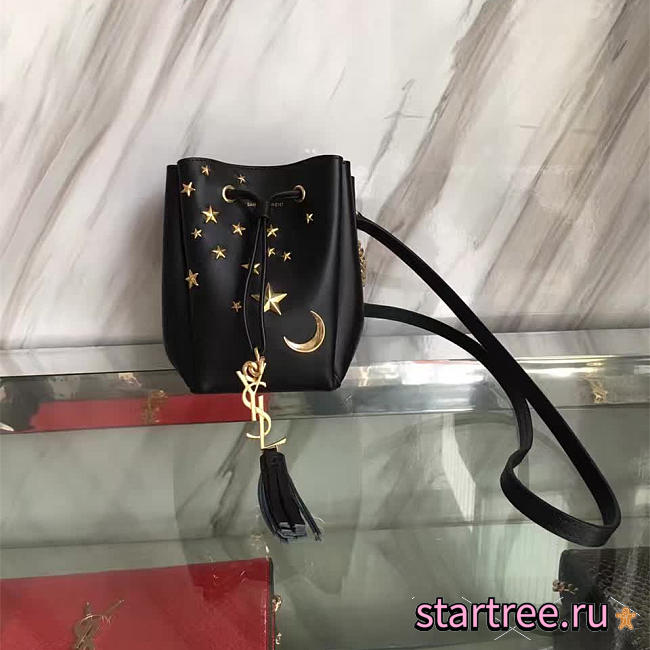 ysl moon & star blk leather bucket bag 4813 - 1