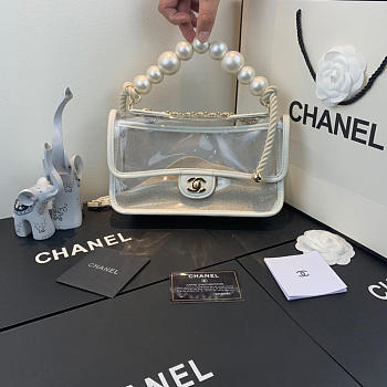 Chanel | Transparent PVC Pearl Sandbag White