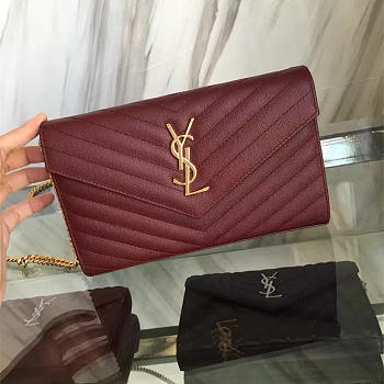 ysl gold monogram college wine CohotBag 5075