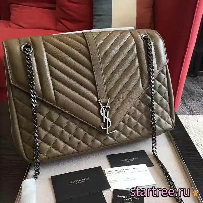 YSL| Envelop Satchel Large Brown - 31cm x 21.5cm x 8cm - 1