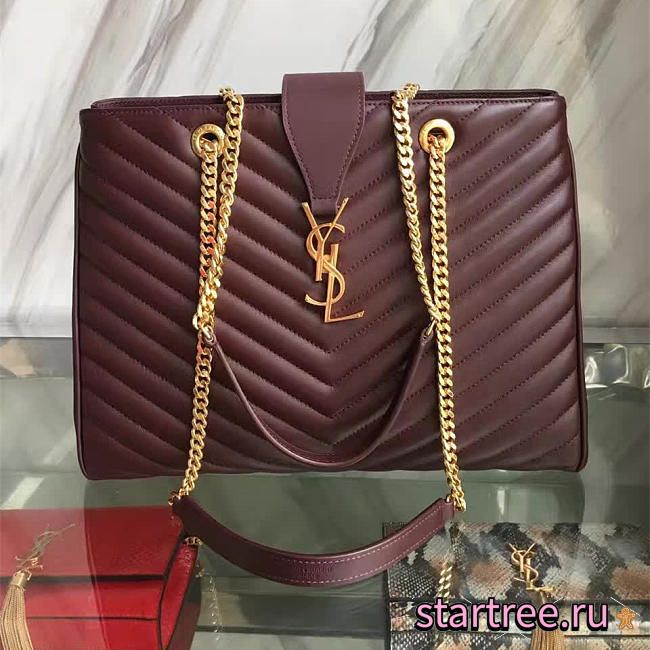 ysl classic shopper wine red CohotBag 5138 - 1