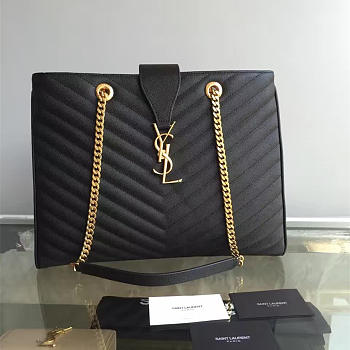 ysl classic shopper grained calfskin gold black CohotBag 