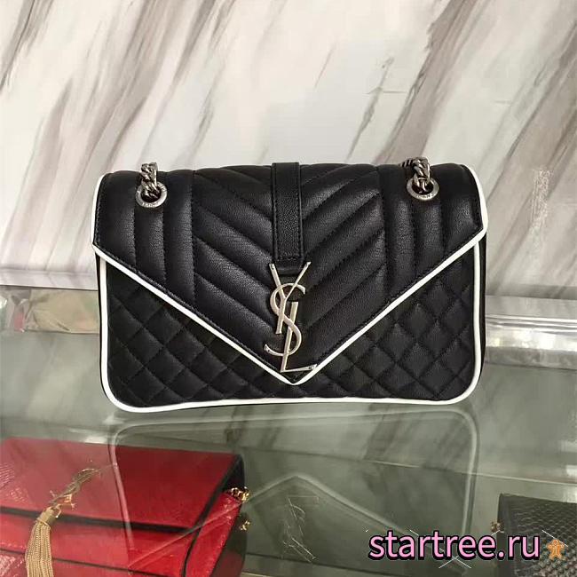 ysl envelop satchel black and white 4814 - 1