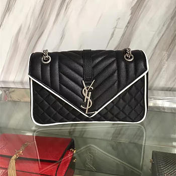 ysl envelop satchel black and white 4814